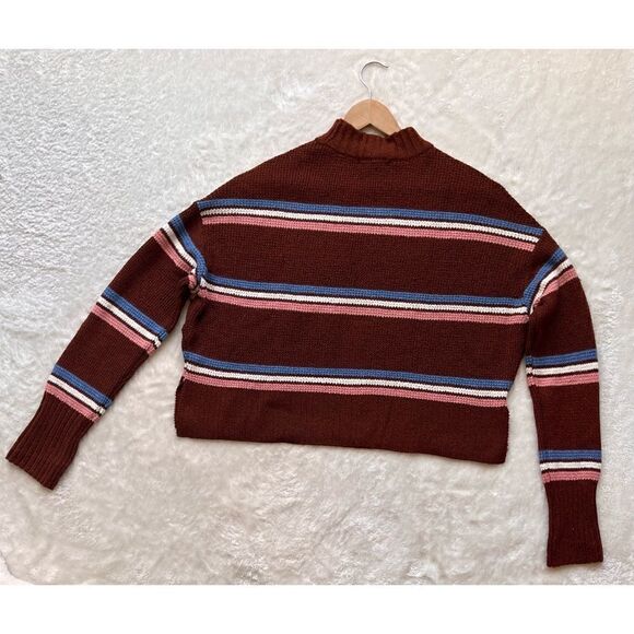 NWT Arizona Juniors Womens Turtleneck Long Sleeve Striped Pullover Sweater - Picture 12 of 12